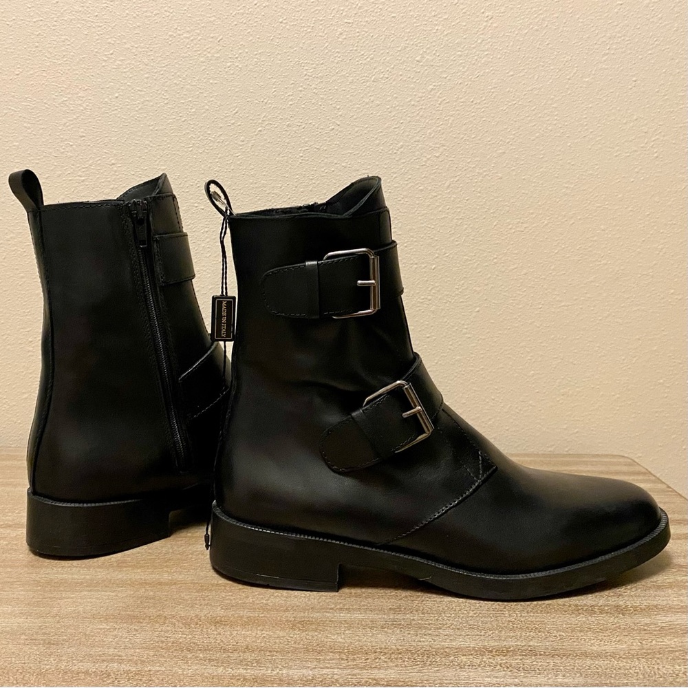 Emanuele Crasto Black Italian Leather Ankle Boots Women’s Size 40